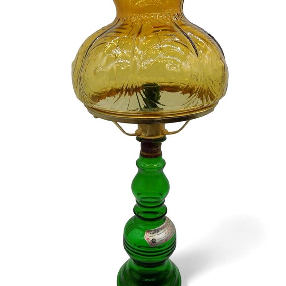 Green GLASS Wine Bottle CANDLE Lamp Italian Chianti Carloni Vintage 22" - Picture 8 of 12